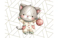 Christmas Pets in Pajamas Clipart PNG, Christmas Png Clipart Product Image 4