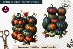 Gothic Witch Mystic Alchemy Clipart, Autumn Apothecary PNG Product Image 1