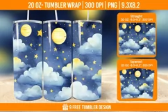 Day And Night Tumbler Wrap Designs, Sublimation Wrap Product Image 1