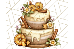Fall Cake Clipart PNG, Autumn Cakes With Pumpkins Product Image 4