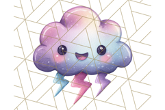 Kawaii Weather Clipart PNG, Cute Pastel Weather Icons Product Image 4