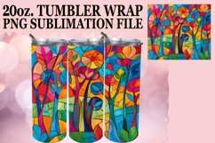 Colorful Stained Glass Tree Design 20oz Wrap Product Image 1