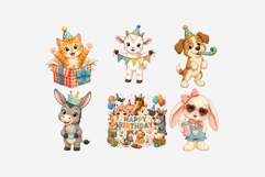 Farm Animals Birthday Clipart Bundle | 15 PNG Files Product Image 5
