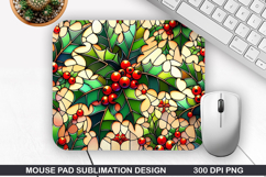 Flowers Mouse Pad Sublimation,Christmas Mouse Pad PNG Design Product Image 1