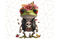 Floral Punk Frogs PNG - Neon Reble Grunge Amphibians Clipart Product Image 4
