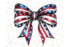Coquette 4th of July Png, Patriotic Hearts and Bows Clipart Product Image 4