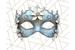 Vintage Garden Masquerade Floral Eye Mask PNG Clipart Product Image 4