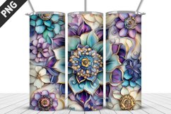3D Flowers Tumbler Wrap | Sublimation Design | Tumble PNG Product Image 5