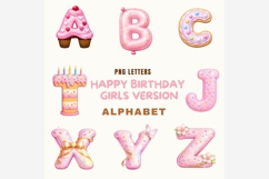 Happy Birthday Alphabet PNG | Girls Birthday Letters Clipart Product Image 6