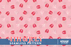 American 4th of July Hoofs and Hen Prints Seamless Pattern Product Image 1