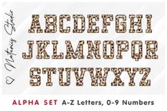Leopard Print Alpha Set. Letters Numbers Clipart. Product Image 2