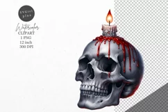 Halloween clipart, Skull clipart, Candle clipart Product Image 1