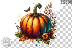Pumpkin Flowers Sublimation - Clipart PNG Design Product Image 1