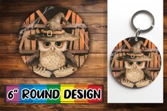 Fall Boho Animal Round Design Sublimation Keychain Product Image 1