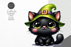 Halloween clipart, Black cat clipart, Kids Halloween Product Image 1