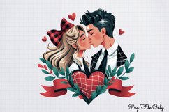 Red Black Glitter Plaid Clipart PNG Product Image 1