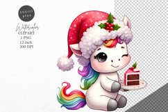Christmas clipart, Unicorn clipart, Cake clipart Product Image 1