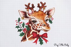 Christmas Giraffes Clipart PNG Product Image 1