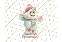 Kawaii Christmas Yeti PNG Clipart, Cute Bigfoot Holiday Art Product Image 4