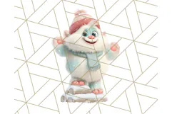 Kawaii Christmas Yeti PNG Clipart, Cute Bigfoot Holiday Art Product Image 4