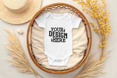 Baby Bodysuit White Mockups, Bodysuit Mockup Product Image 1