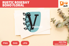 Rustic Rosebay Boho Floral Monogram Product Image 1