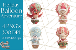 Winter Hot Air Balloon Clip Art for Crafts &amp; Design Product Image 1