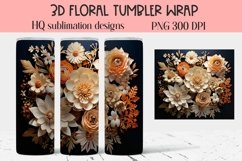 3D floral tumbler wrap PNG for sublimation Product Image 1