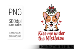 Cute Christmas Dog, Animal Sublimation Clipart PNG Product Image 1