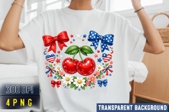 Patriotic Cherry PNG,Patriotic Bows &amp; Cherries PNG Product Image 3