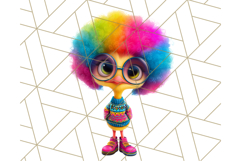 Funky Safari Animals PNG Clipart With Rainbow Hair, Cute Png Product Image 4