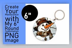 Winter Snowman Round Design 3D Keychan PNG Product Image 1
