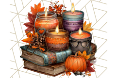 Autumn Library Clipart PNG, Cozy Fall Book Art Product Image 4
