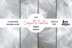 Coquette Textile Valentine Digital Paper Kit Rococo Patterns Product Image 1