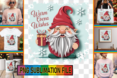 Cheerful TSHIRT Art Magic PNG, Holiday Gnome Product Image 1