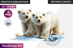 Watercolor Polar Bear Arctic Wildlife animal Illustration Product Image 1