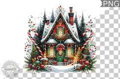 Christmas House Sublimation - Clipart PNG Design Product Image 1