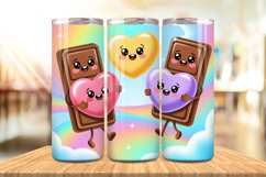 Valentine’s Day Kawaii Chocolate Tumbler Wrap PNG Big Bundle Product Image 5