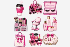 Glam Girl Essentials PNG Clipart Bundle, Pink Beauty Makeup Product Image 9