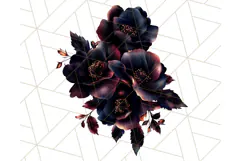 Gothic Floral PNG, Dark Aesthetic Flowers Clipart Print Product Image 3