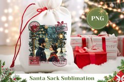 Christmas Village Santa Sack, Christmas Gift Bag Design Product Image 1