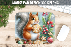 Squirrel Mouse pad Sublimation - Christmas Animal PNG Design Product Image 1
