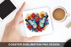 4Th Of July Butterfly- Coaster Sublimation Design Product Image 1