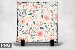Pastel Flowers Square Sublimation Slate Design Product Image 1