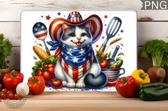 Cat kitchen Cutting Board - Patriotic Cutting Board Product Image 1