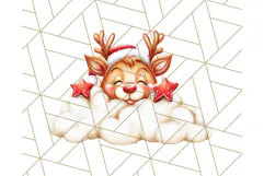 Santa Sleigh Ride Clipart PNG, Flying Reindeer Christmas Art Product Image 4