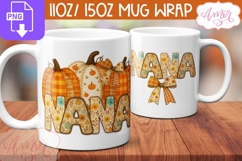 Nana mug wrap sublimation, Fall season mug template Product Image 2