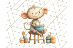 Cozy Safari Baking Animals PNG, Cute Jungle Kitchen Art Product Image 4