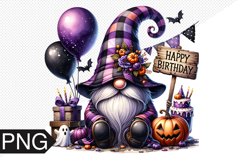 Halloween Gnome Sublimation, Birthday Gnome Clipart PNG Product Image 1