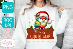 Merry Christmas PNG, Cute Christmas parrot cute christmas PN Product Image 4